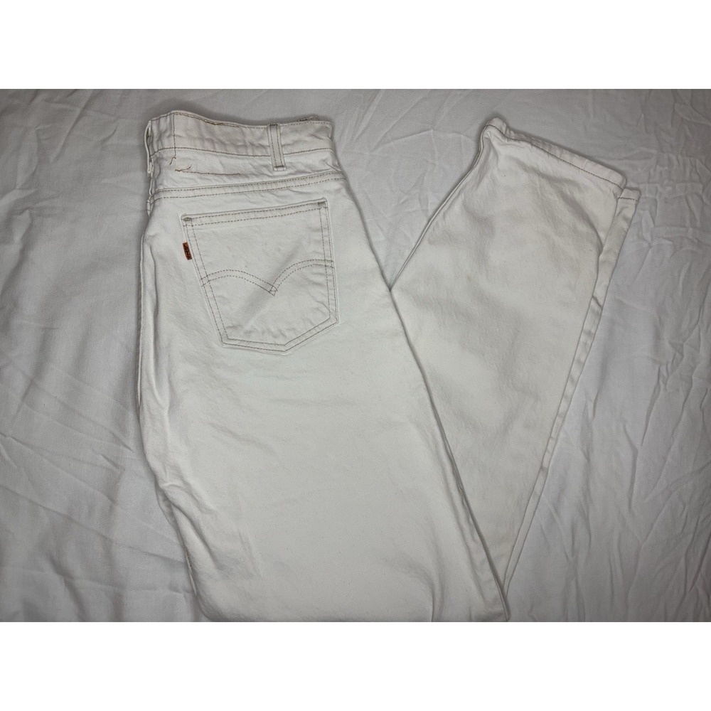 Vintage Levi's 550 Jeans Men's 34x32 White Orange Tab‎ Denim Made in USA 90s